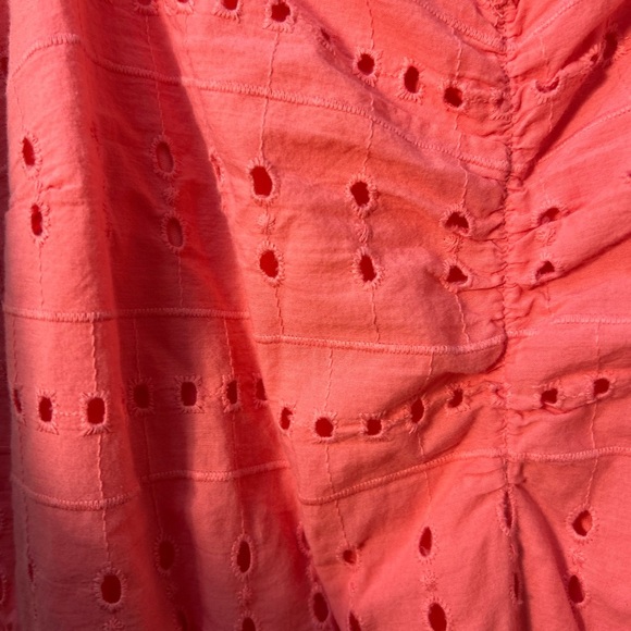 Lane Bryant pink eyelet sweetheart midi dress size 14 feminine coquette colorful - Picture 10 of 11